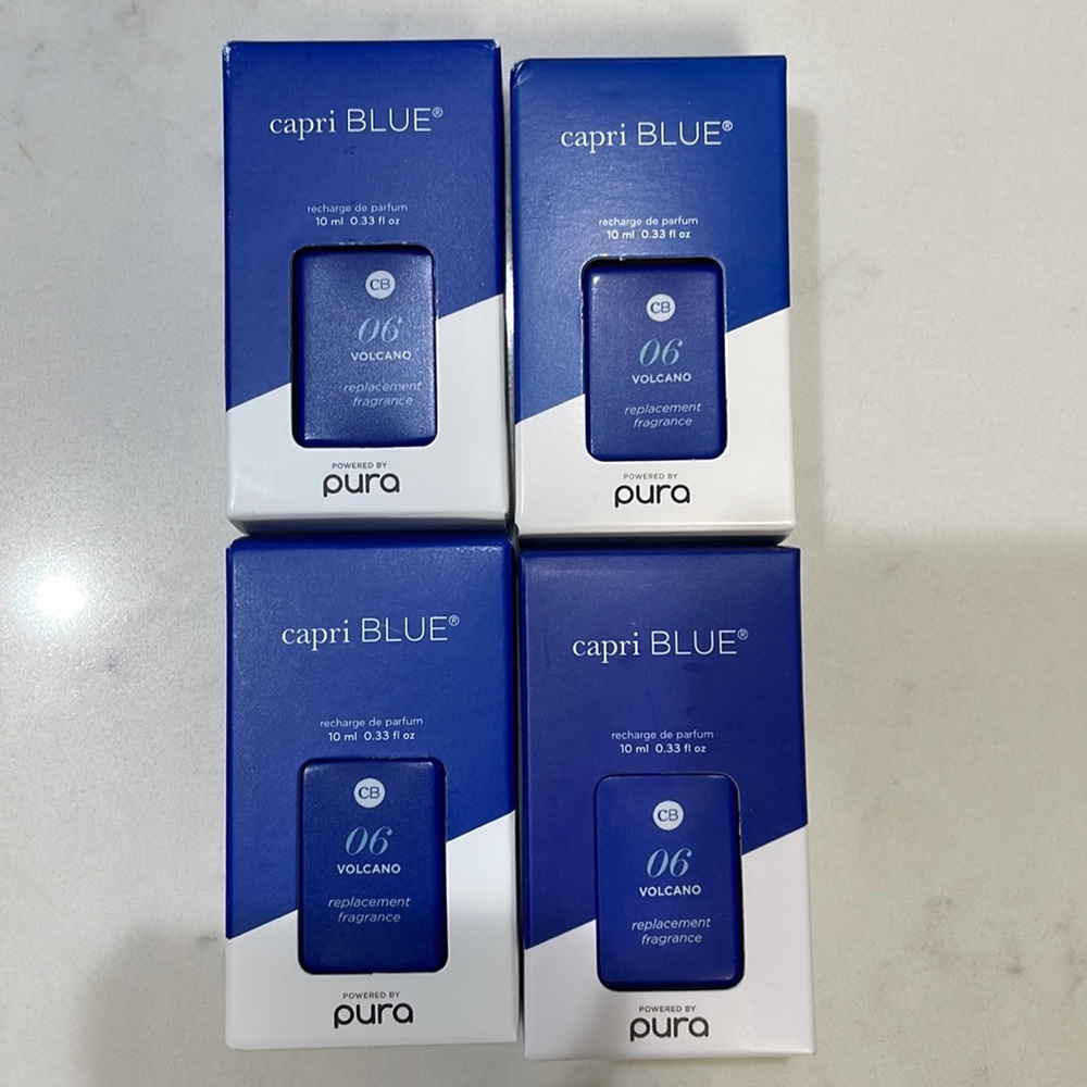 4 brand new unopened Pura scent Capri blue volcano 06 diffuser air freshener